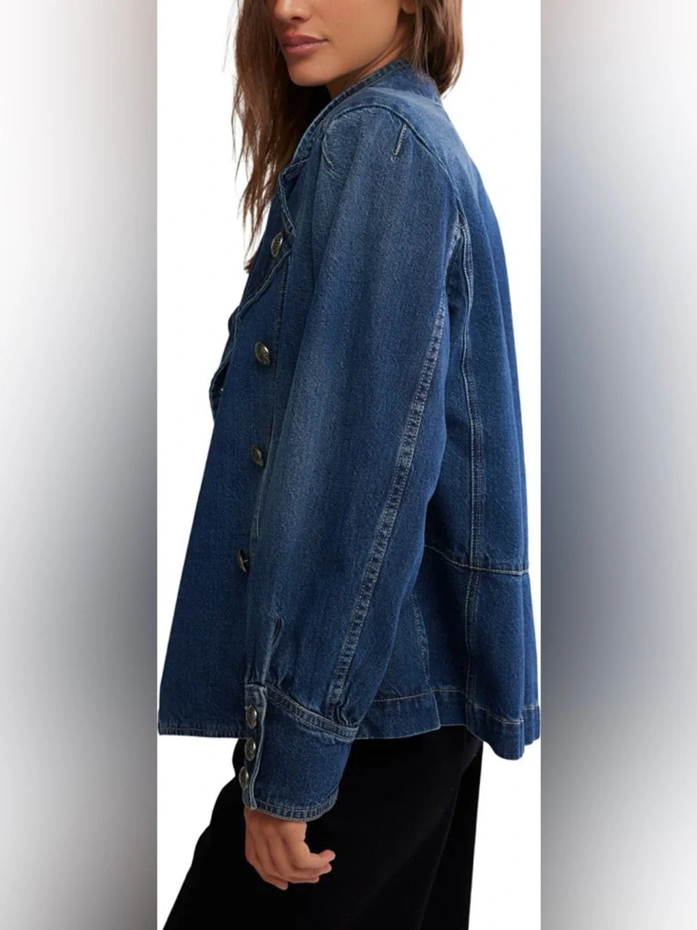 Free People NWOT Denim Jacket Size Medium - Picture 5 of 12